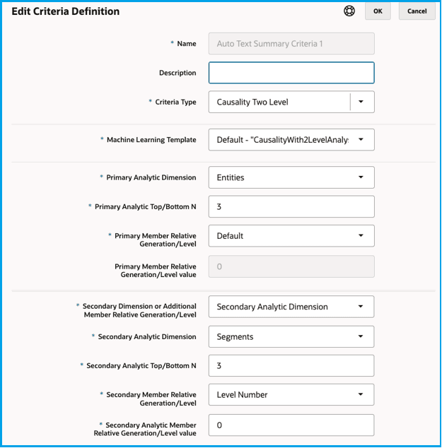 Example of Causality Two Level Criteria Type