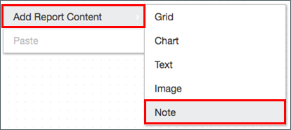 Note icon from Report Content