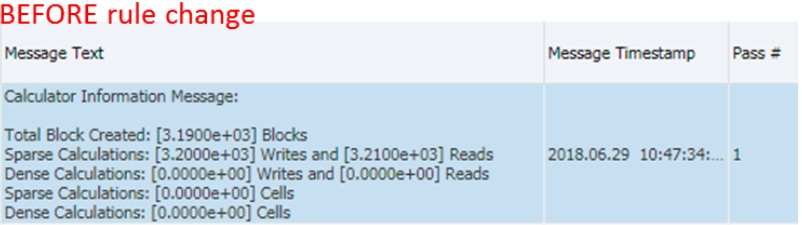 Screen shot showing the calculator information message before the rule change