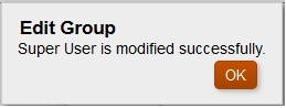 Edit Group message letting you know that Interactive User is modified successfully