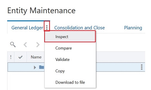 General Ledger Viewpoint with Inspect selected