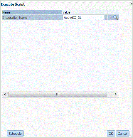 Image shows the Execute Script screen.
