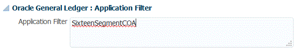 Image shows the Application Filter field.
