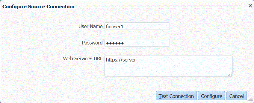 Image shows the Configure Source Connection page.