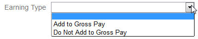 Screenshot of Earning Type