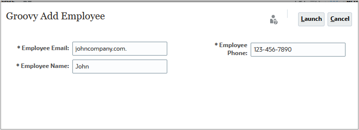 Add Employee Dialog with Invalid Email and Name