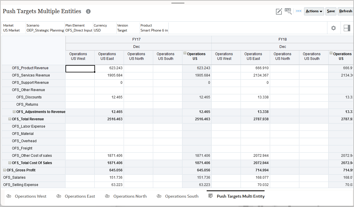 Push Targets Multiple Entities form before calculating