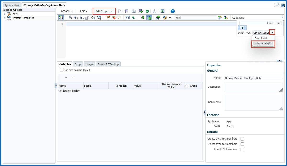 Rule Editor Options