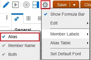 Member Labels set to Alias Member Labels set to Alias