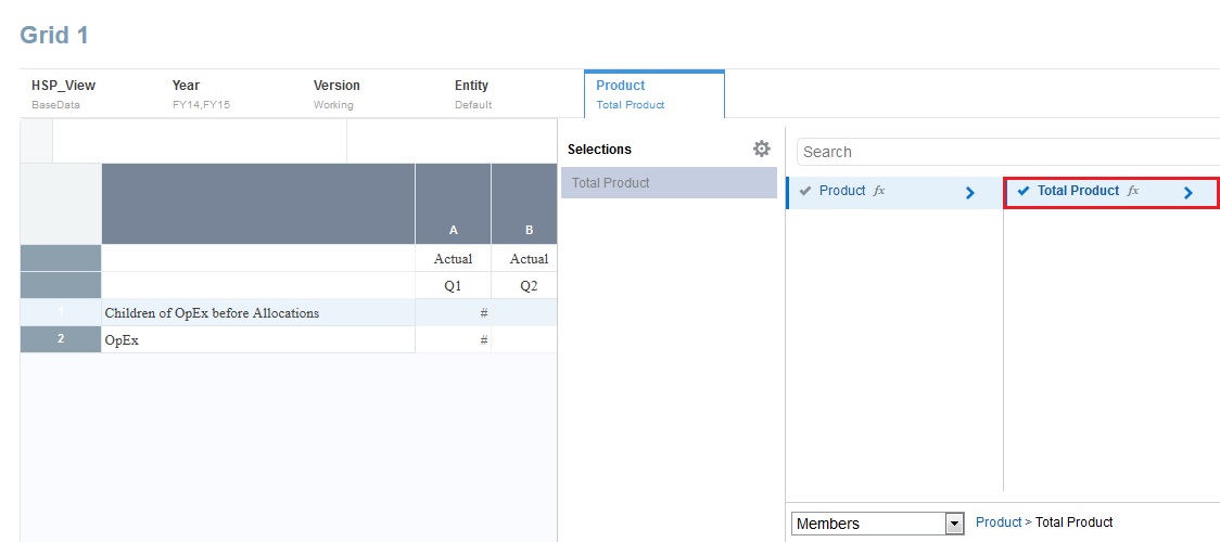 Product POV with Total Product selected Product POV with Total Product selected