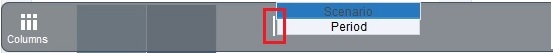 Scenario POV over the Period POV with the left vertical bar displayed Scenario POV over the Period POV with the left vertical bar displayed