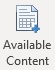 Available Content button in the Narrative Reporting ribbon