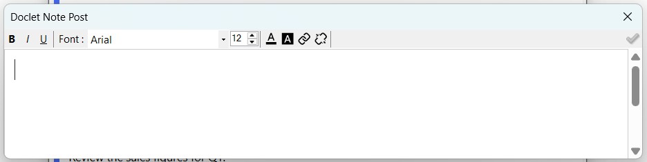 Doclet Note Post dialog box