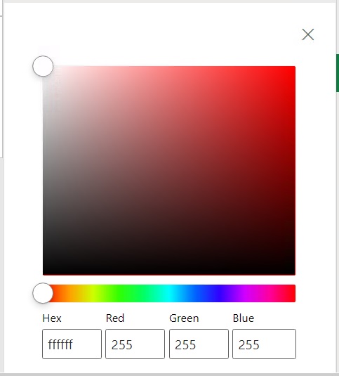 Color controls in the default position, shows shades of red