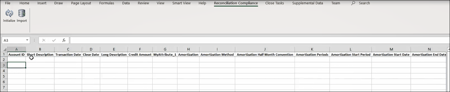 Header Row Example After Initializing