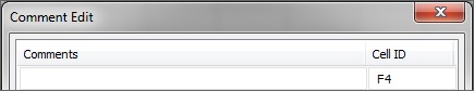 The comment is deleted from the Comment Edit dialog box, the Cell ID remains.