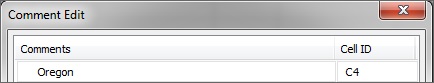 Shows the changed text in Comment Edit dialog box. Text now reads Oregon instead of Oregon Coast.
