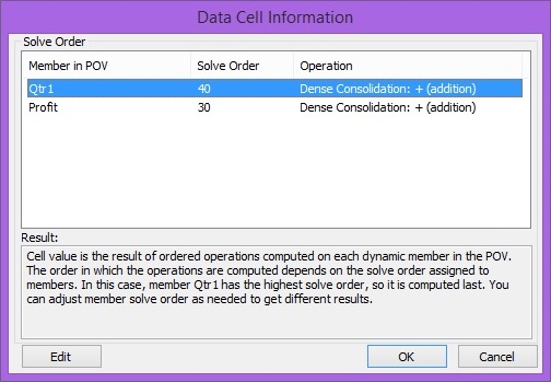 Data Cell Information dialog box