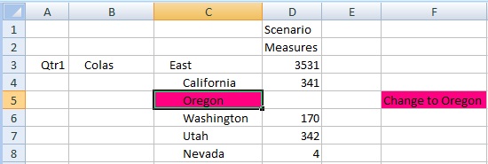 Sheet after applying changes in the Comment Edit dialog box; cell still shows as commented, and needs to be refreshed.