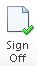 The Sign Off button in the Performance Reporting ribbon