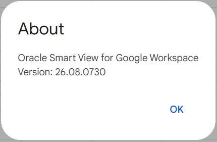 About section displaying Smart View extension version and build date