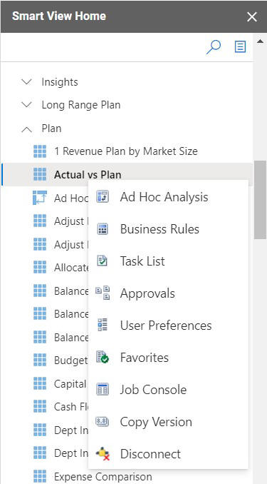 Right-click menu Right-click menu