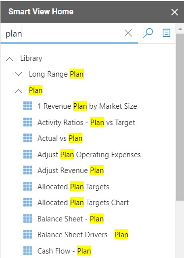 Search Results displayed in the Home panel. The searched term is highlighted in the results. Search Results displayed in the Home panel. The searched term is highlighted in the results.