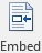 Embed button in the Performance Reporting ribbon