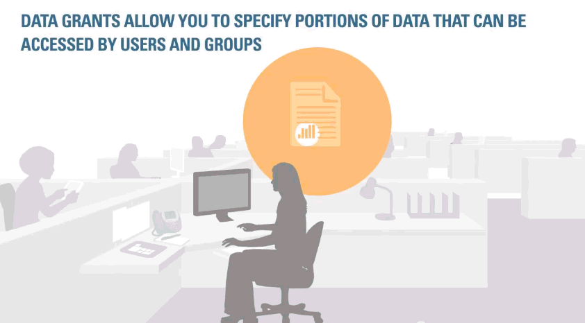Image showing data grants icon and defining data grants that allow you to specify portions of data