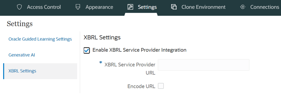 XBRL Settings