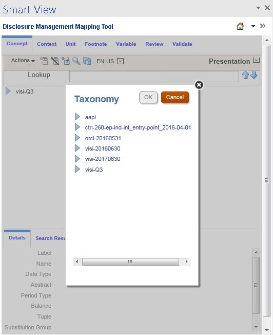 Selecting the template dialog