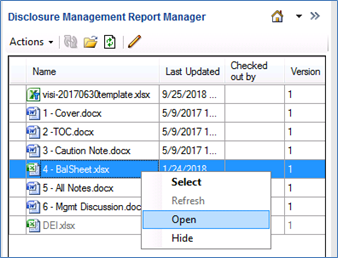 report manager dialog