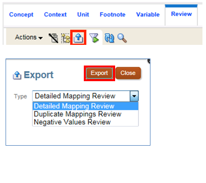 exporting the report file