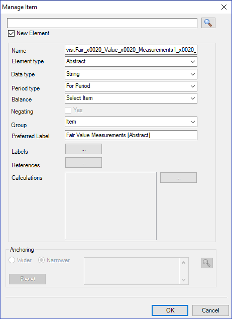 screenshot shows the Manage Item dialog box with the fields filled in as per the previous steps