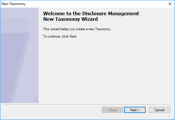 welcome taxonomy dialog
