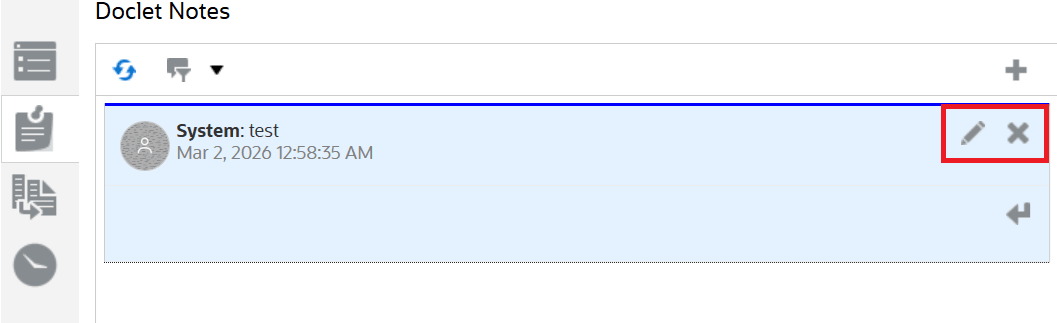 Add and Delete Doclet Note icons