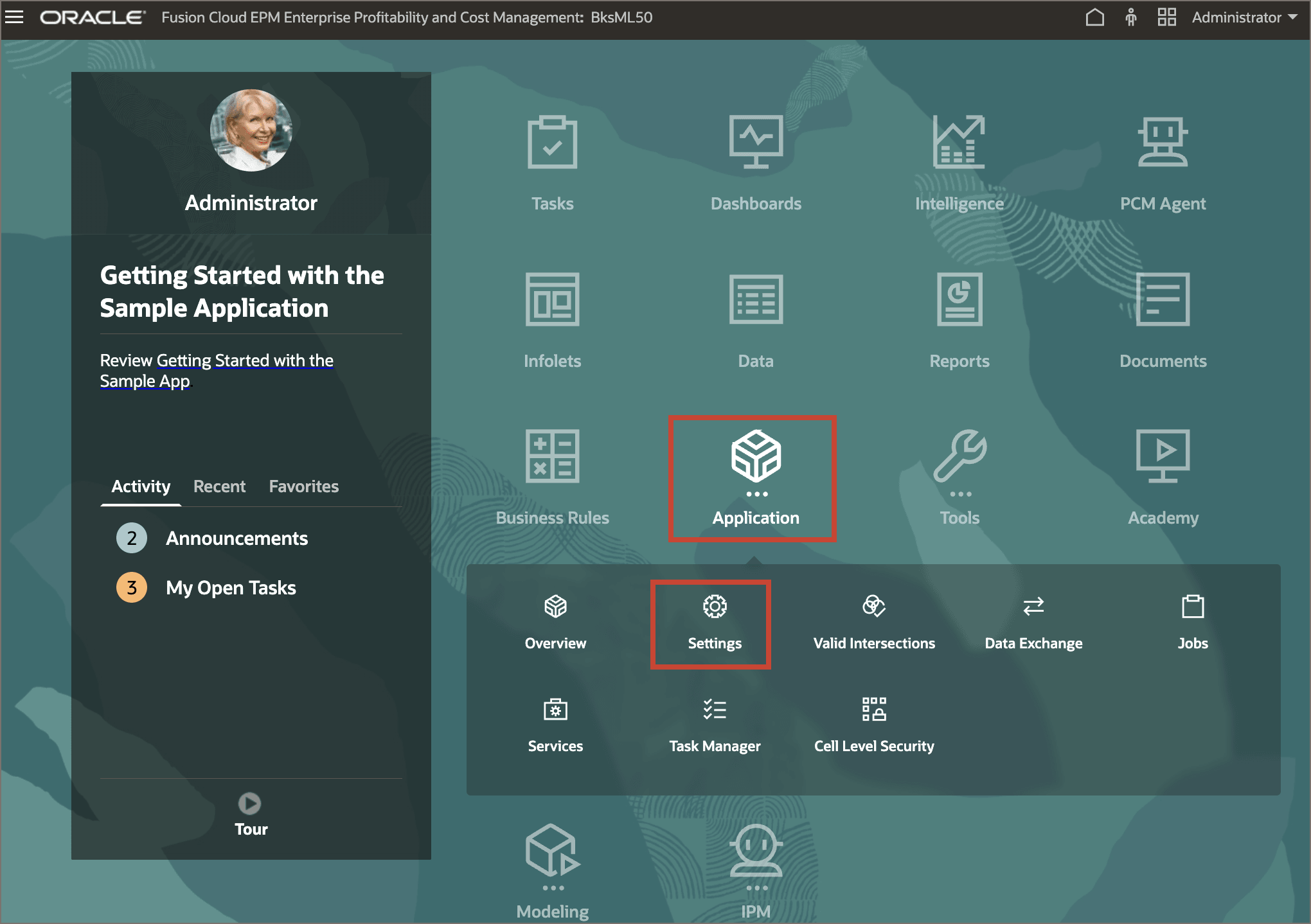 Enterprise Profitability and Cost Management home page