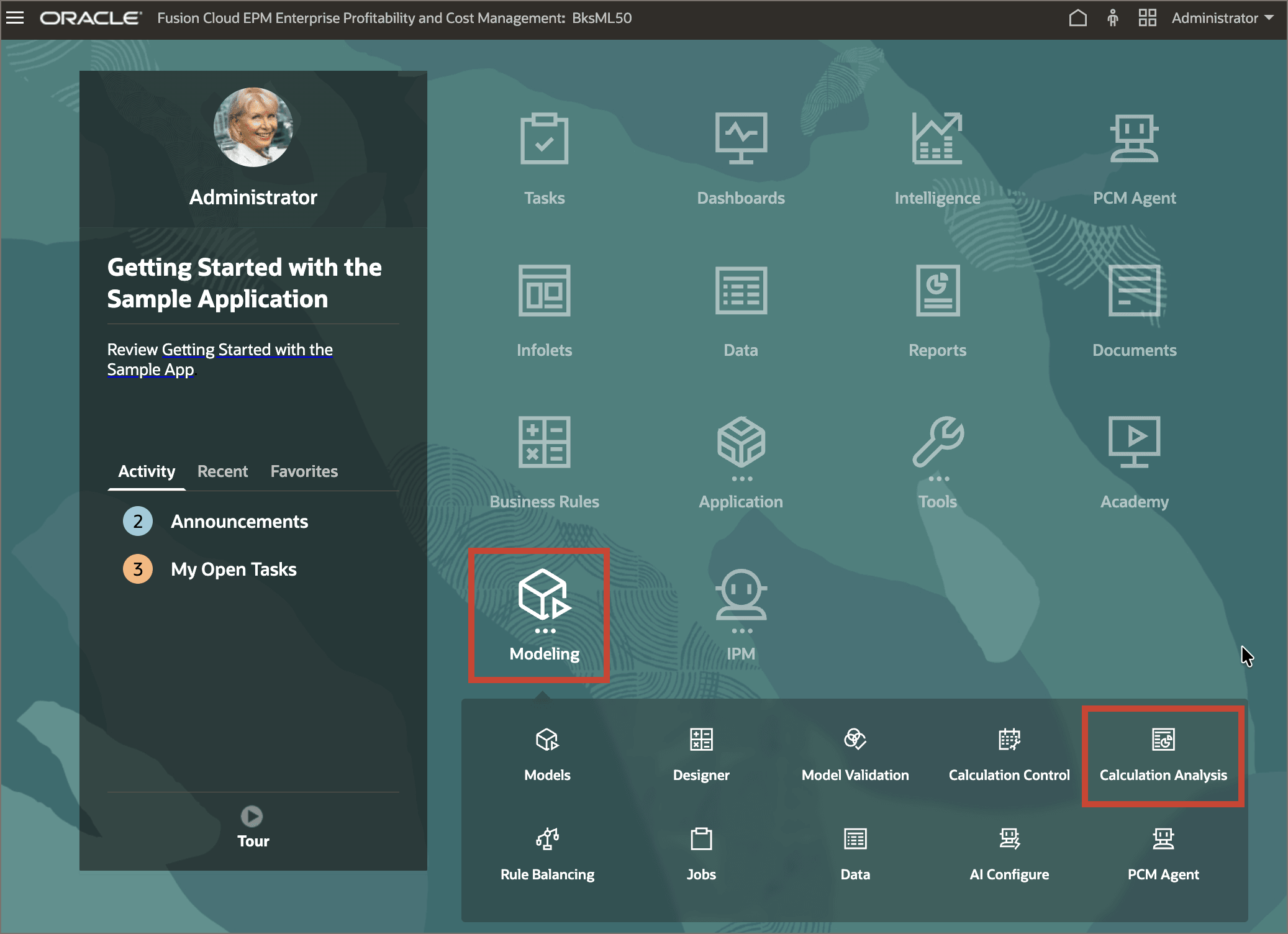 Enterprise Profitability and Cost Management home page