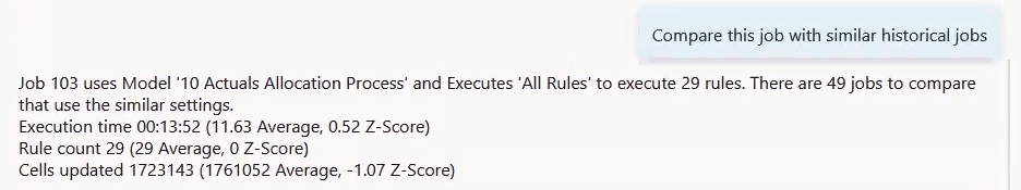 Compare this job with similar historical jobs example
