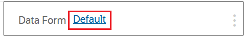Data Form field with the link to the default rule balancing forn selected