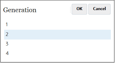 Generation dialog box with 2 selected