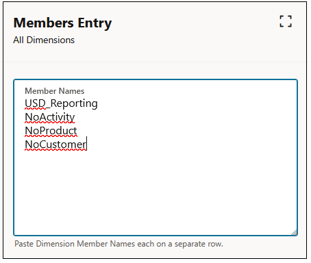 Members Entry dialog gox showin the members selected for a rule set context Members Entry dialog gox showin the members selected for a rule set context