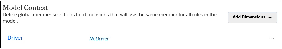 Model Context with Driver selected