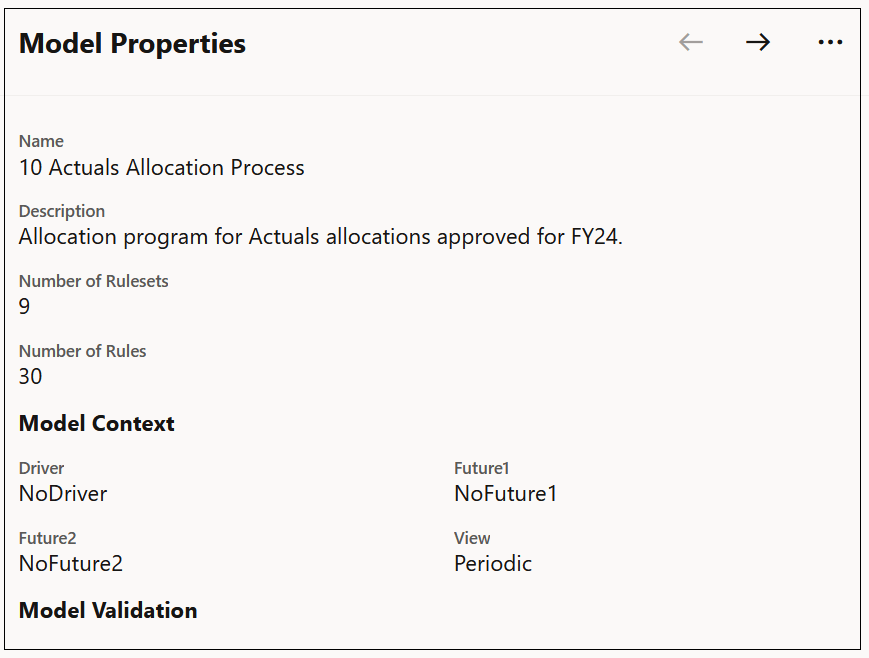 Sample model properties Sample model properties