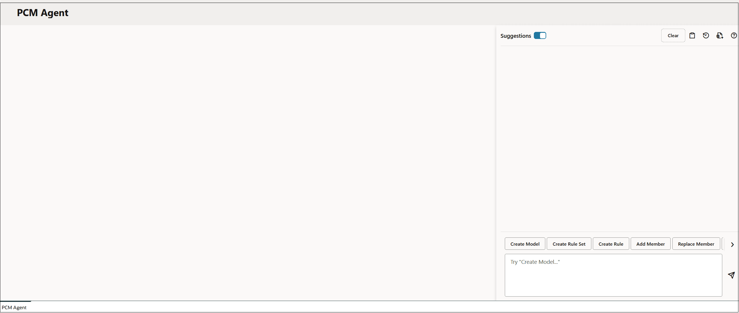 PCM Agent page showing the actions supported by PCM Agent at the bottom of the page PCM Agent page showing the actions supported by PCM Agent at the bottom of the page