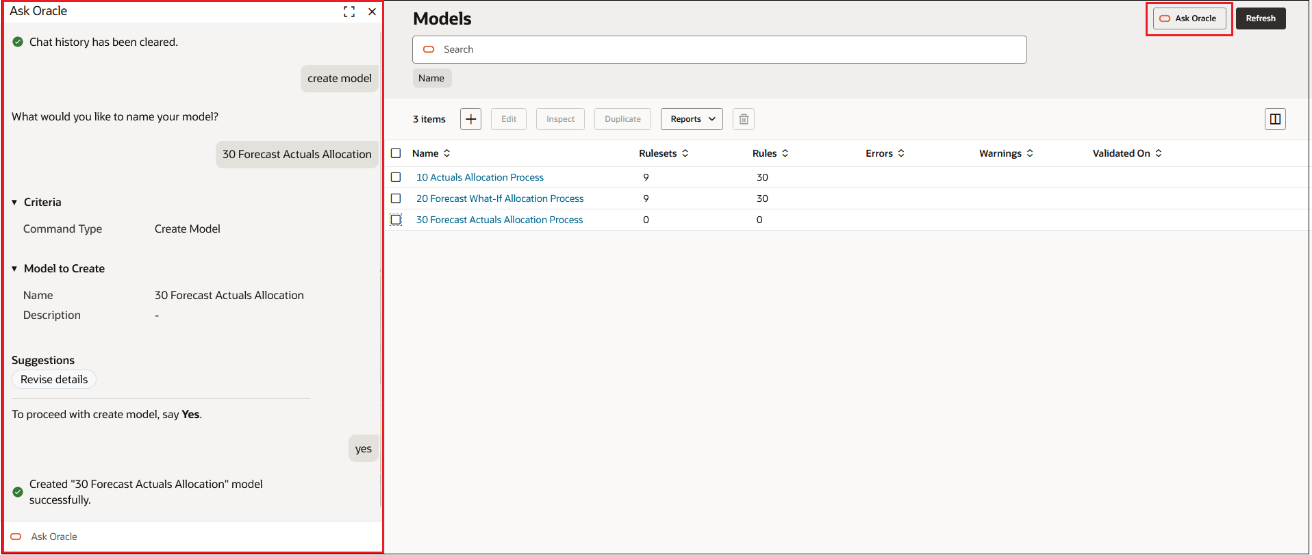 Models Page with PCM Agent Displayed