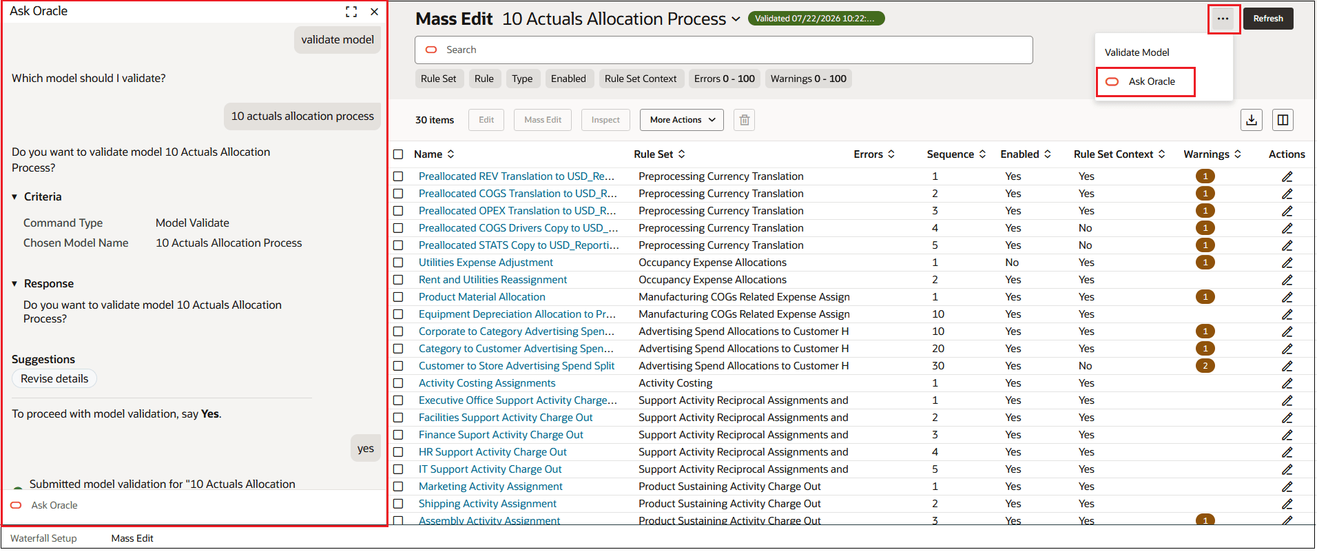 Designer - Mass Edit Tab with PCM Agent Displayed