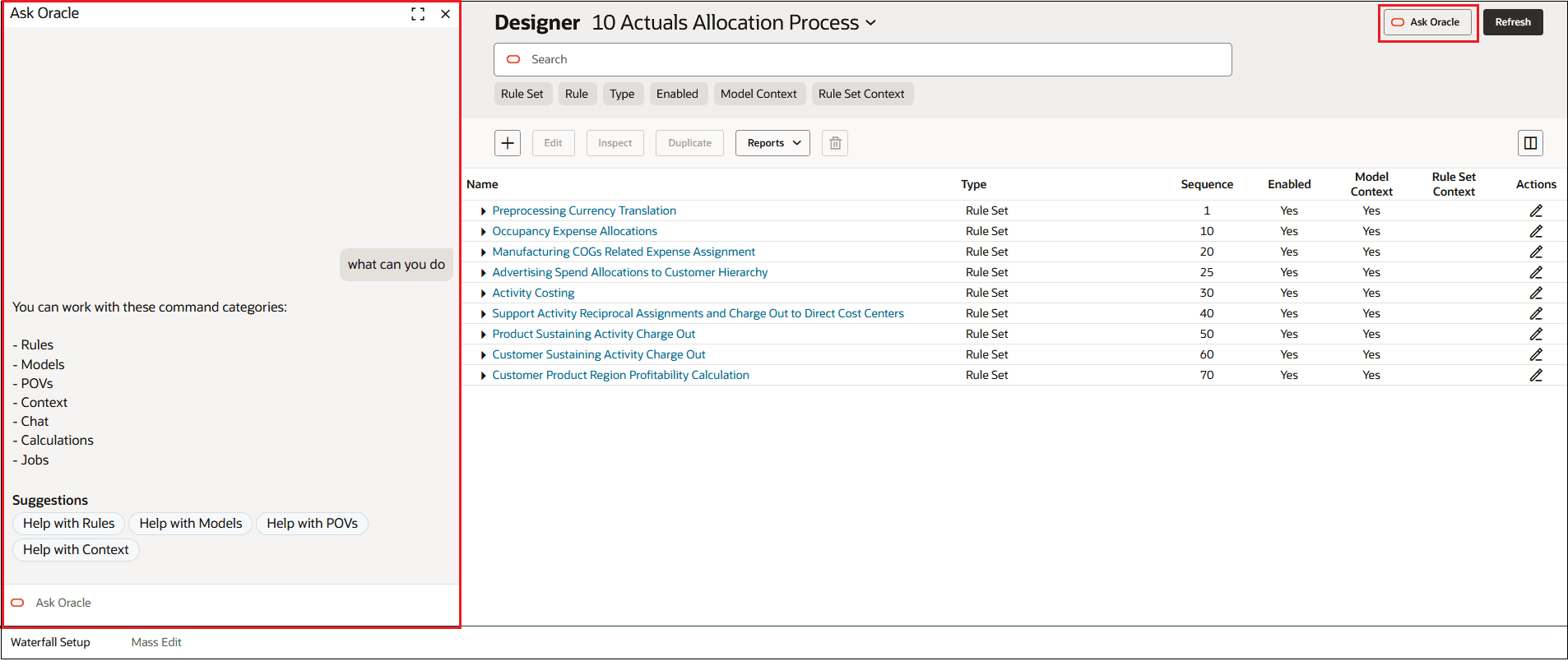 Waterfall Setup tab withPCM Agent displayed