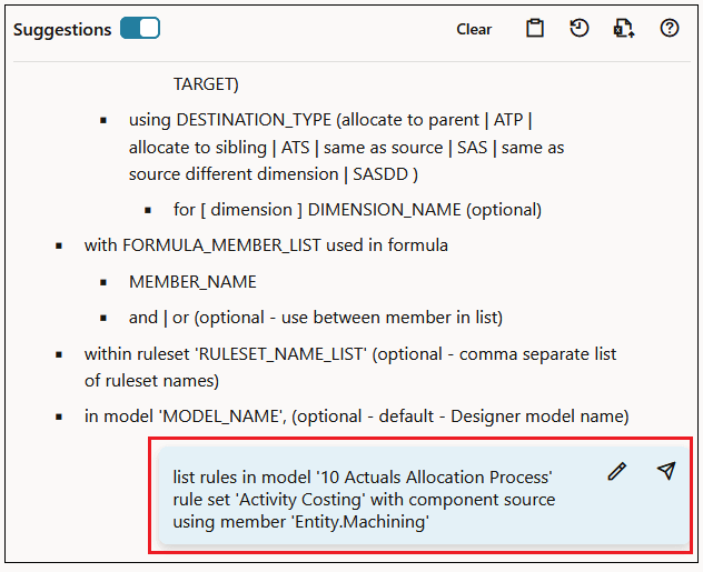 Final user request displayed on the PCM Agent page
