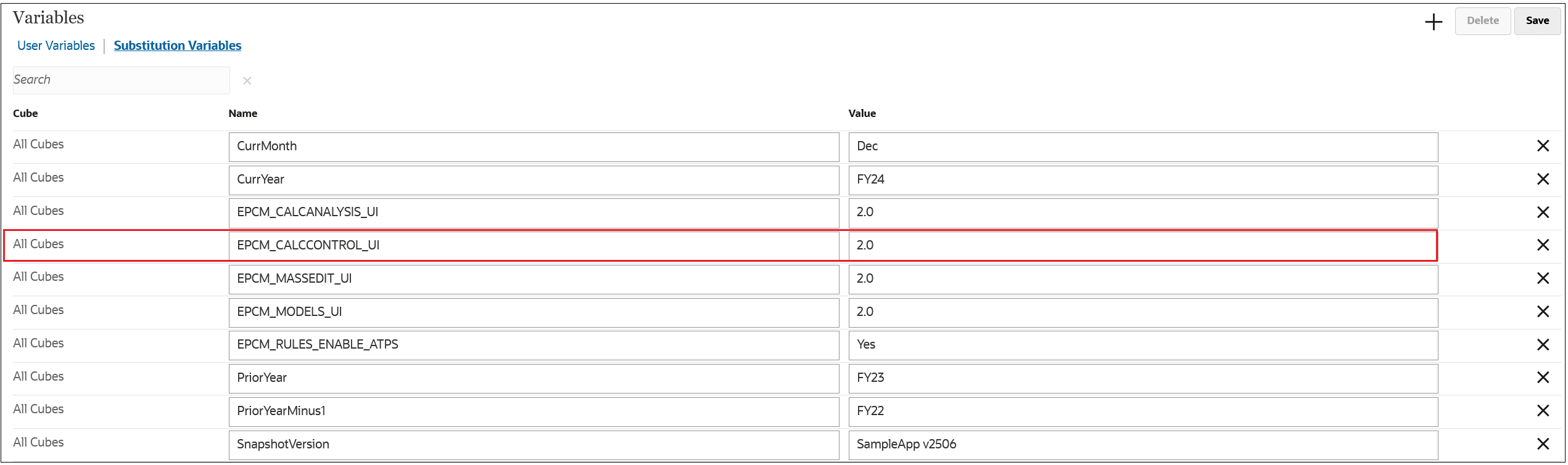 Substitution Variable for Calculation Control 2.0
